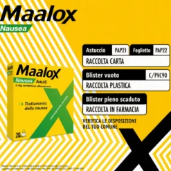 Maalox Nausea Adulti 5mg Metoclopramide Cloridrato, 20 Compresse Effervescenti