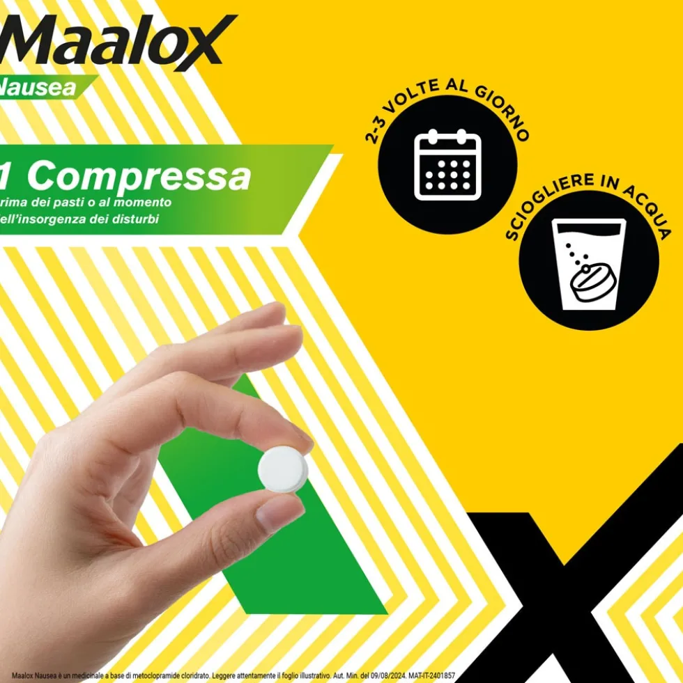 Maalox Nausea Adulti 5mg Metoclopramide Cloridrato, 20 Compresse Effervescenti