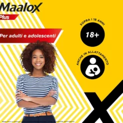 Maalox Plus 200mg + 200mg + 25mg Trattamento Iperacidità Bruciore e Dolore Gastro-Intestinale, 50 Compresse Masticabili