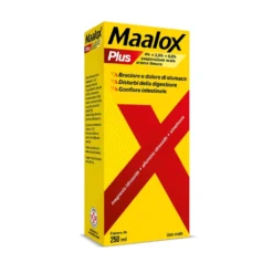 Maalox Plus 4% + 3,5% + 0,5% Sospensione Orale Aroma Limone Trattamento Iperacidità Bruciore e Dolore Gastro-Intestinale, 250ml