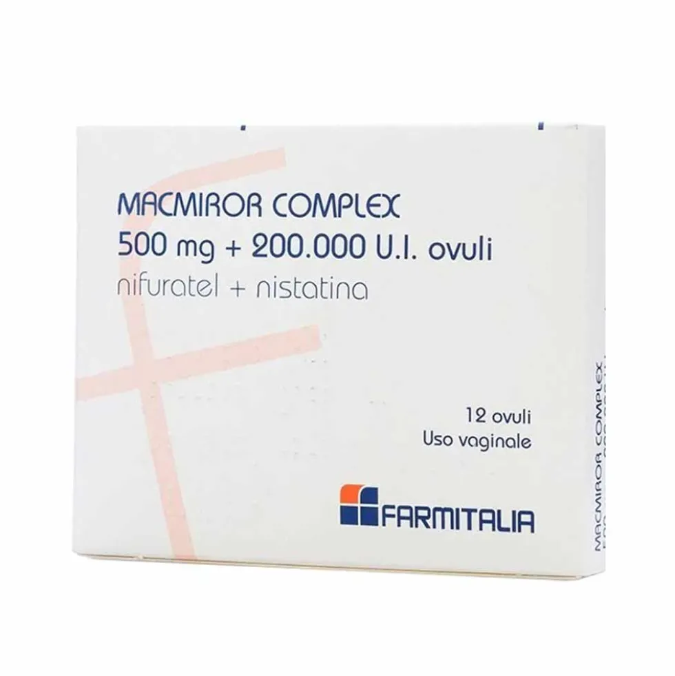 Macmiror Complex 500mg + 200.000 U.I. Nifuratel + Nistatina Affezioni Vulvovaginali, 12 Ovuli Vaginali
