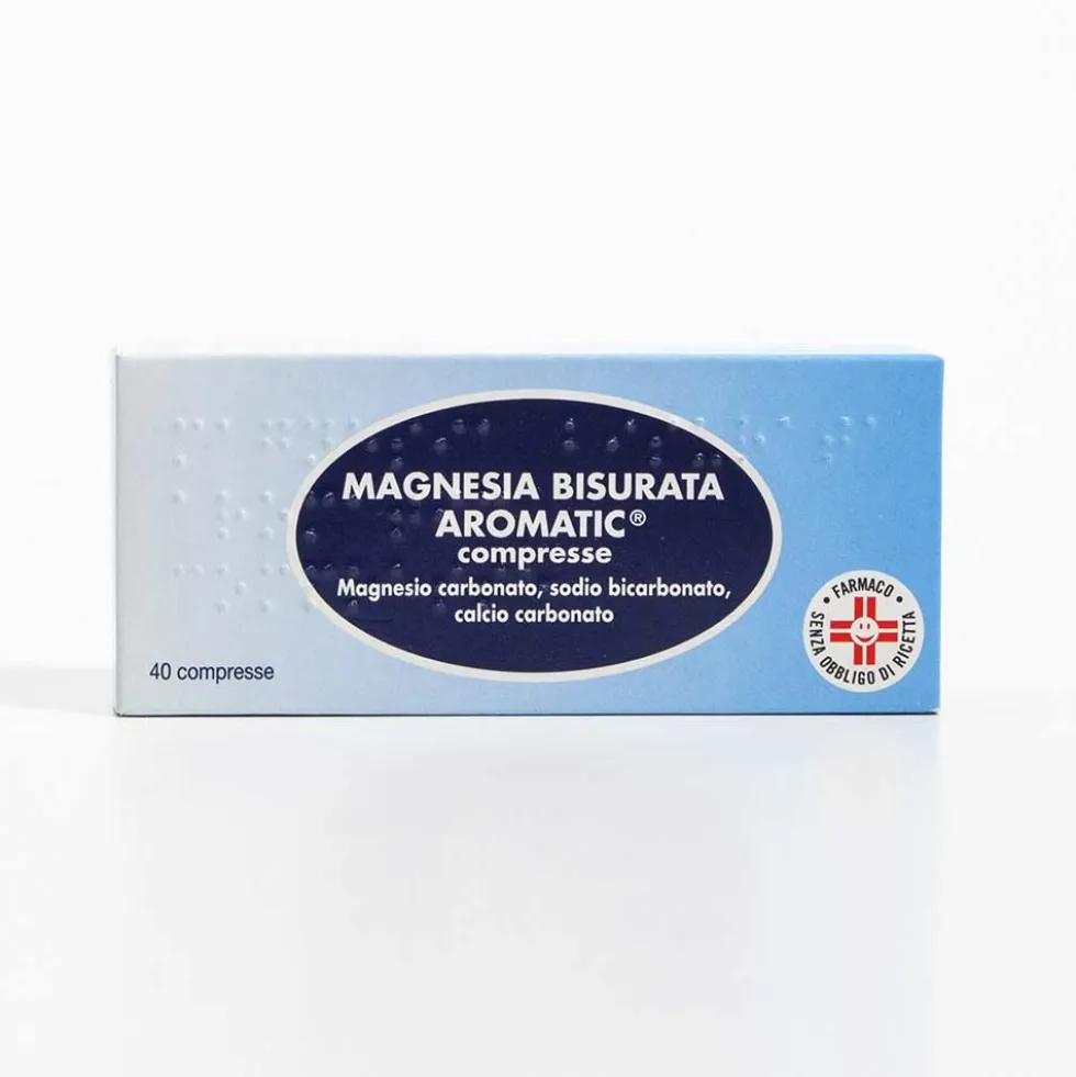Magnesia Bisurata Aromatic - Compresse antiacide per l'iperacidità gastrica, 40 compresse