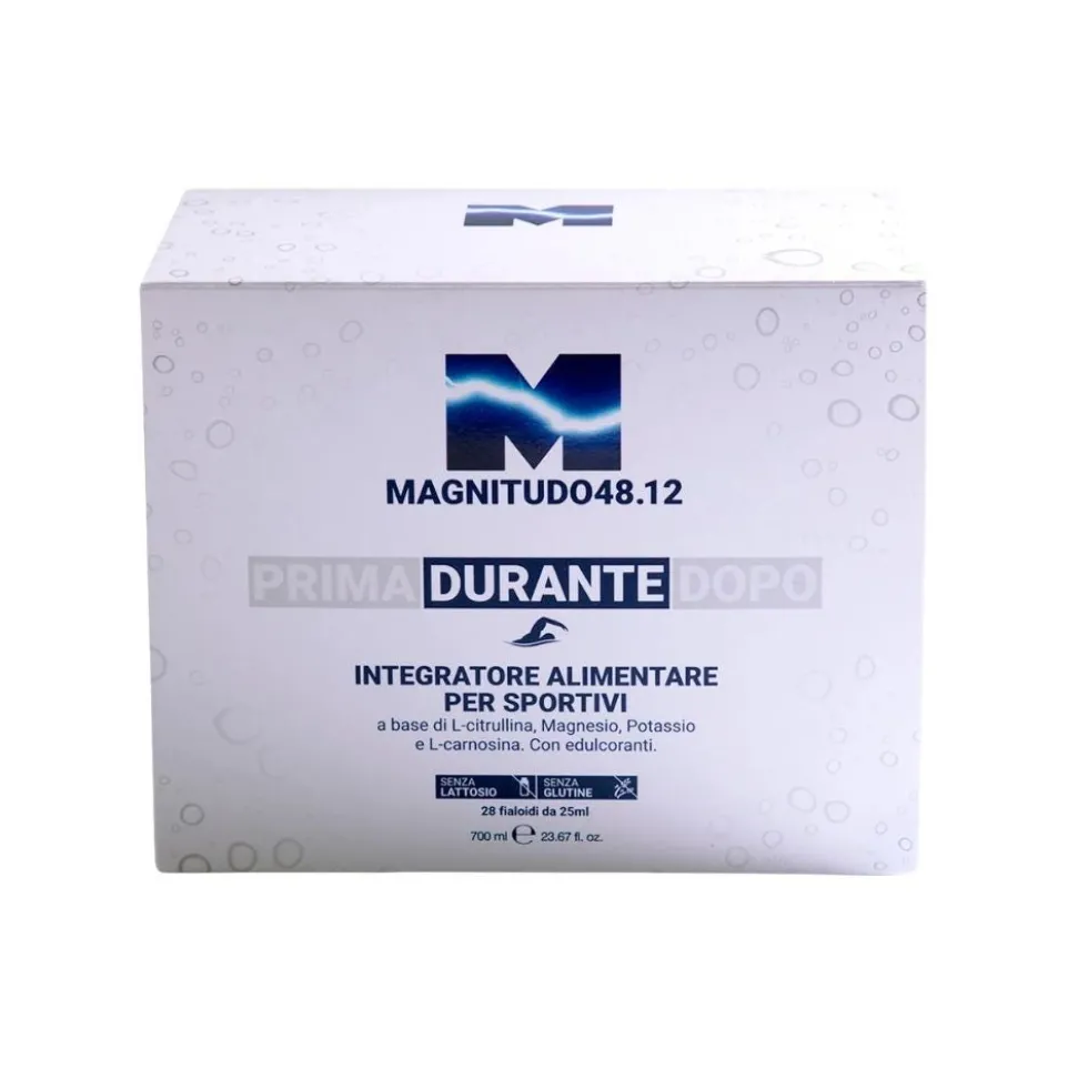 Magnitudo 48.12 Durante - Integratore liquido per l'energia e l'idratazione, 28 fiale da 25 ml