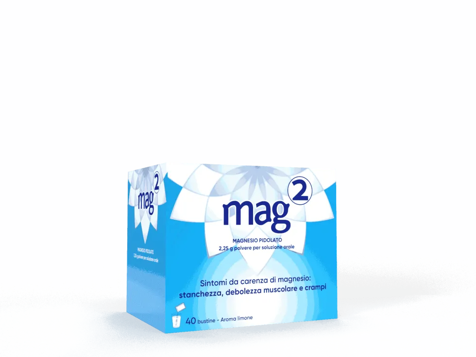 Mag 2 - Polvere per soluzione orale al limone per la carenza di magnesio, 40 bustine da 2,25 g
