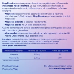 Mag Ricarica Integratore Stanchezza Fisica e Mentale, 24 Bustine