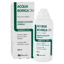 Marco Viti Acqua Borica - Bagno oculare sterile per la pulizia e il sollievo degli occhi, 500 ml