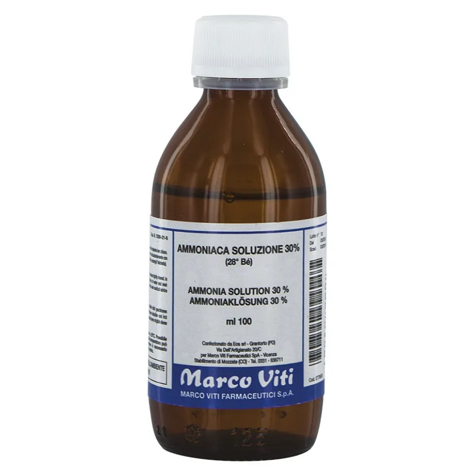 Marco Viti Ammoniaca Soluzione 30% - Soluzione cutanea per le punture di insetti, 100 ml