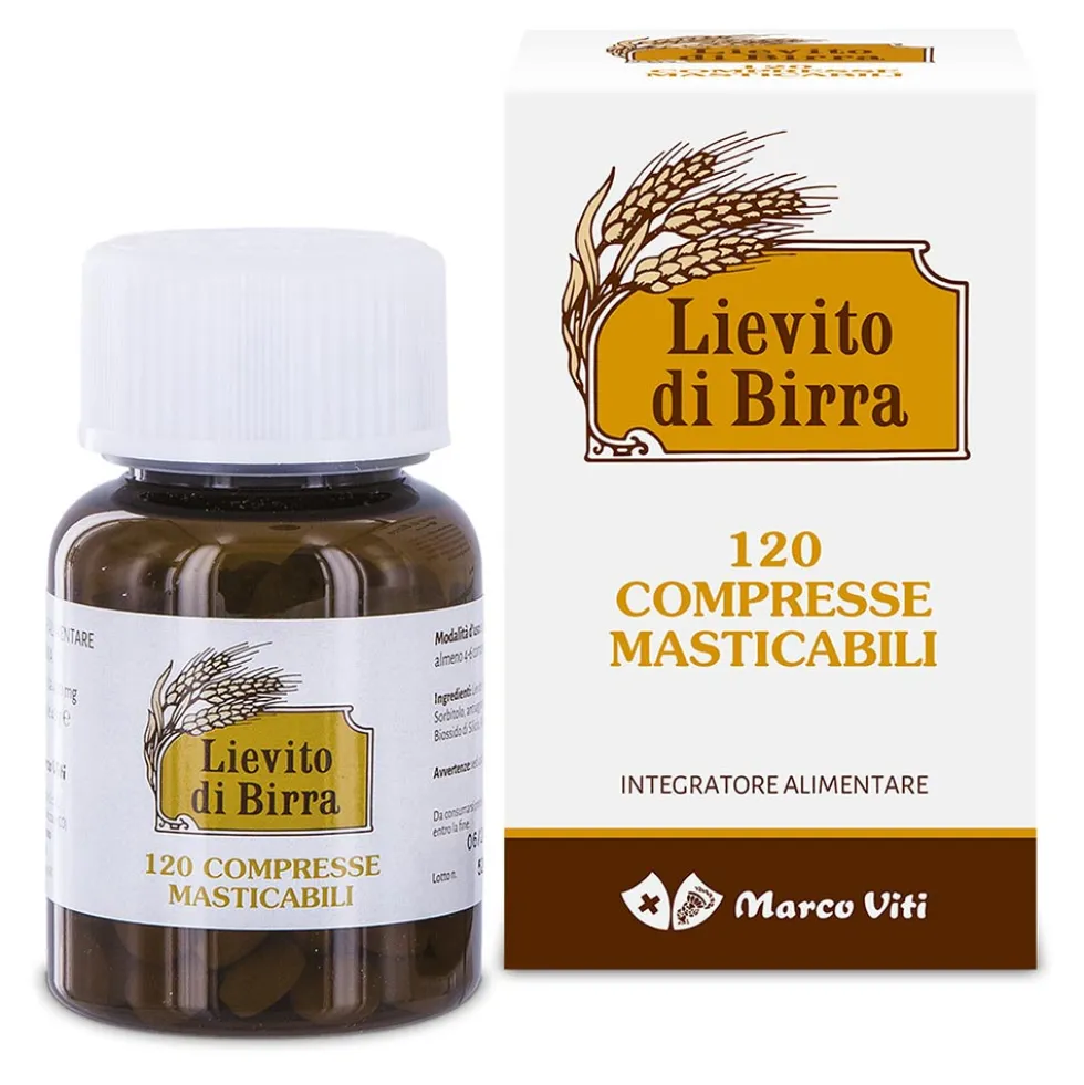 Marco Viti Lievito di birra - Integratore per pelle, unghie e capelli, 120 compresse masticabili