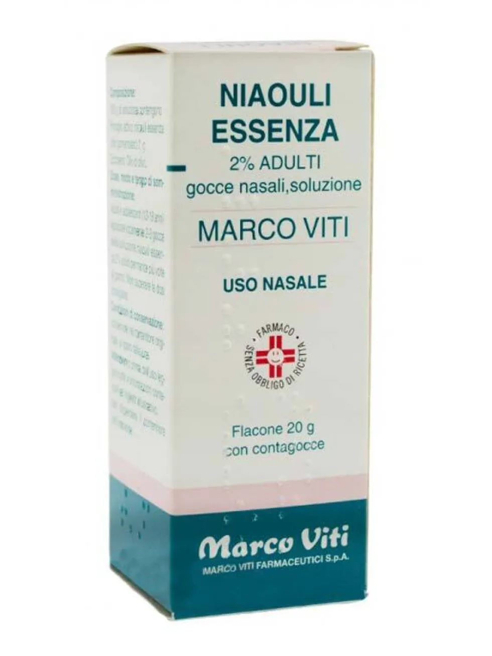 Marco Viti Niaouli essenza 2% adulti - Gocce nasali per la congestione nasale e il catarro, 20 g