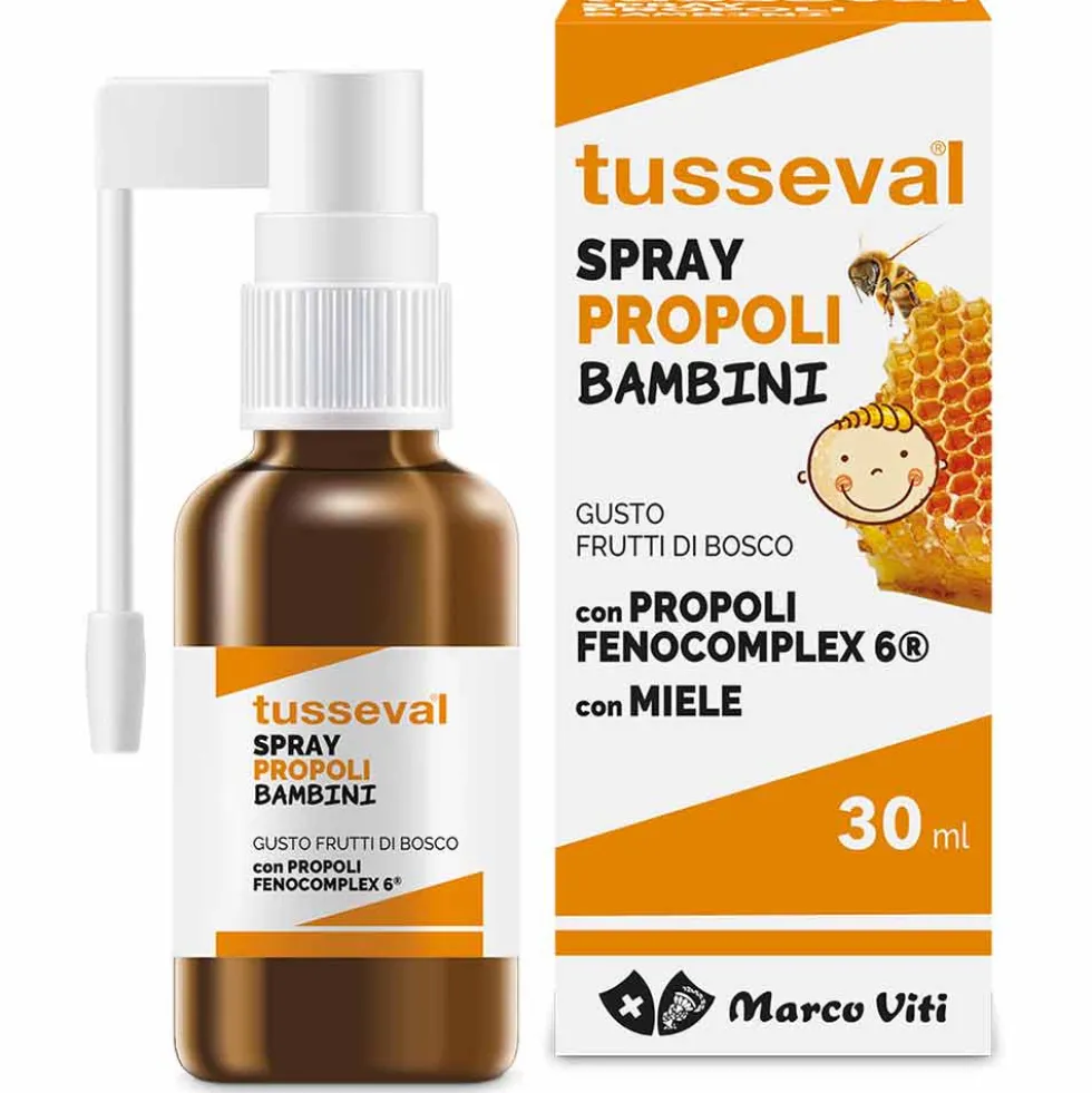 Marco Viti Tusseval - Integratore alimentare per il benessere della gola dei bambini, 30 ml