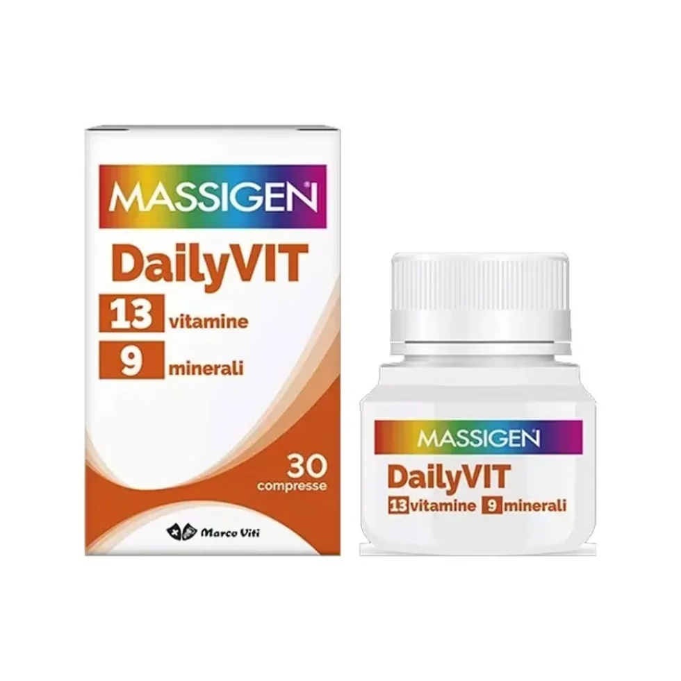 Massigen Dailyvit+ - Integratore multivitaminico per il fabbisogno nutrizionale, 30 compresse