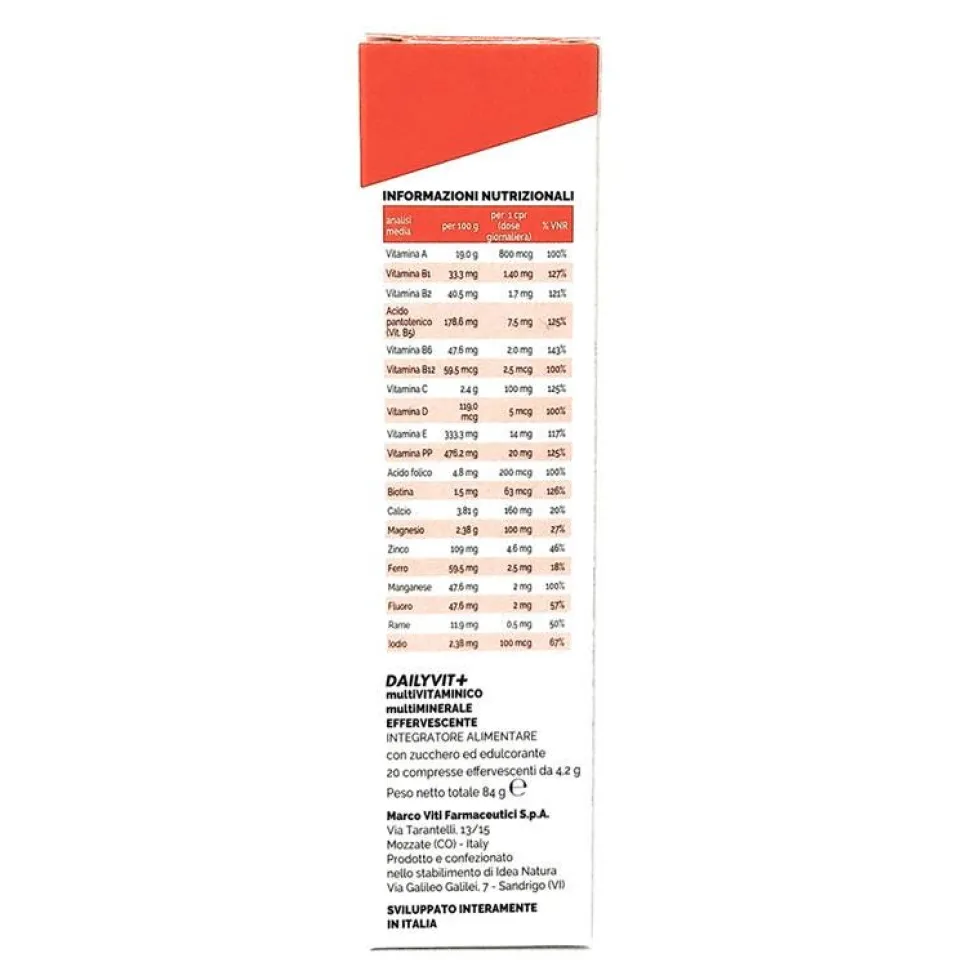 Massigen Dailyvit+ - Integratore effervescente per il fabbisogno nutrizionale, 20 compresse