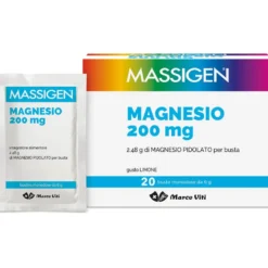 Massigen Magnesio Integratore Alimentare Gusto Limone, 20 bustine