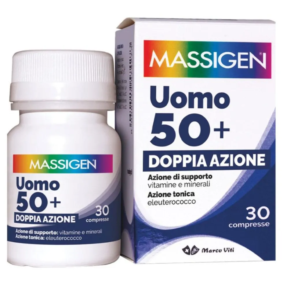 Massigen Multivitaminico Uomo 50+ - Integratore per l'energia e la vitalità, 30 compresse
