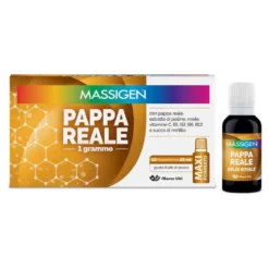Massigen Pappa Reale - Integratore tonico ad azione ricostituente, 10 flaconi da 25 ml