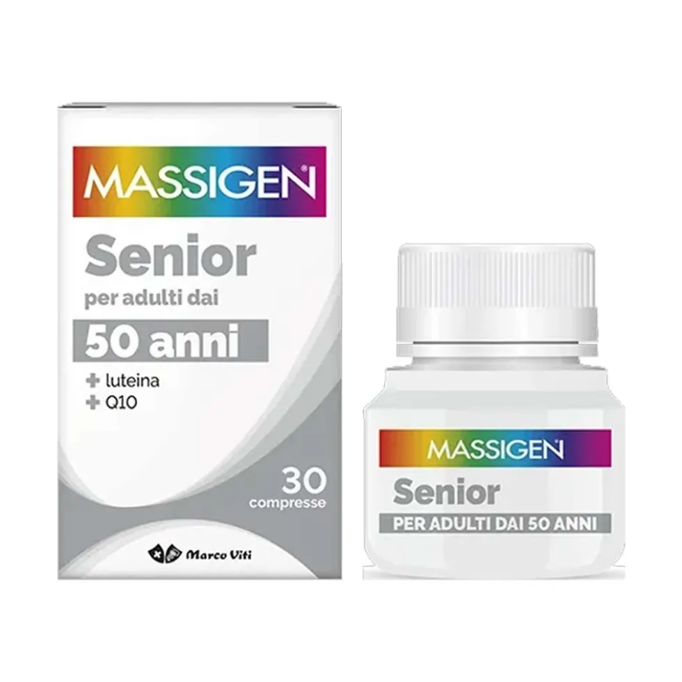 Massigen Senior - Integratore di vitamine e minerali per adulti dai 50 anni, 30 compresse
