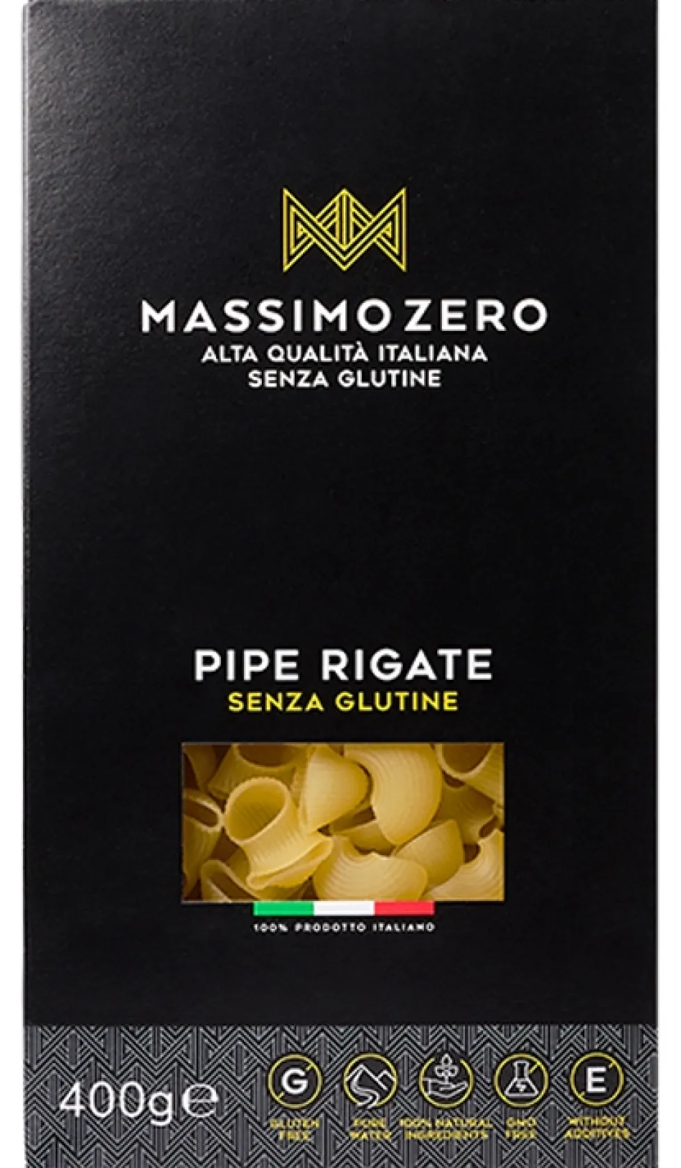 Massimo Zero Pipe rigate - Pasta senza glutine di mais e riso, 400 g