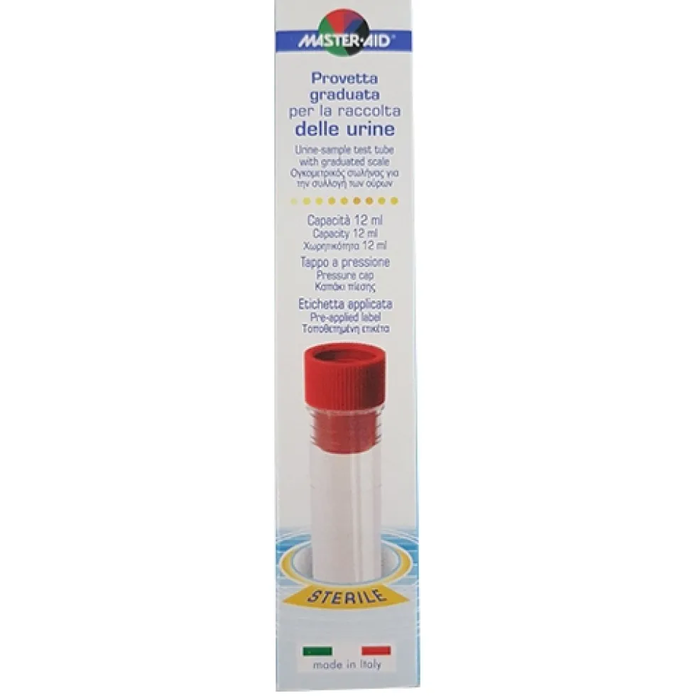 Master-Aid Contenitore graduato - Provetta sterile per la raccolta delle urine, 1 pezzo da 12 ml