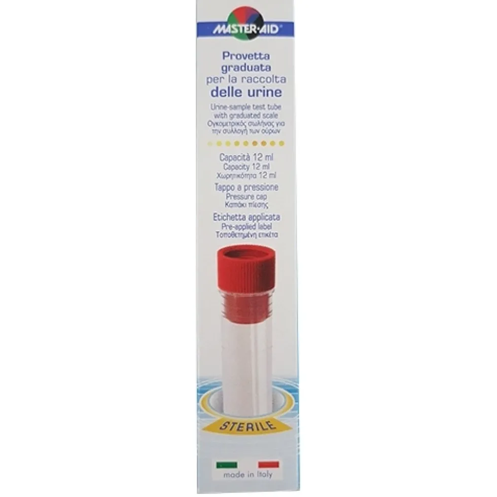 Master-Aid Contenitore graduato - Provetta sterile per la raccolta delle urine, 1 pezzo da 12 ml