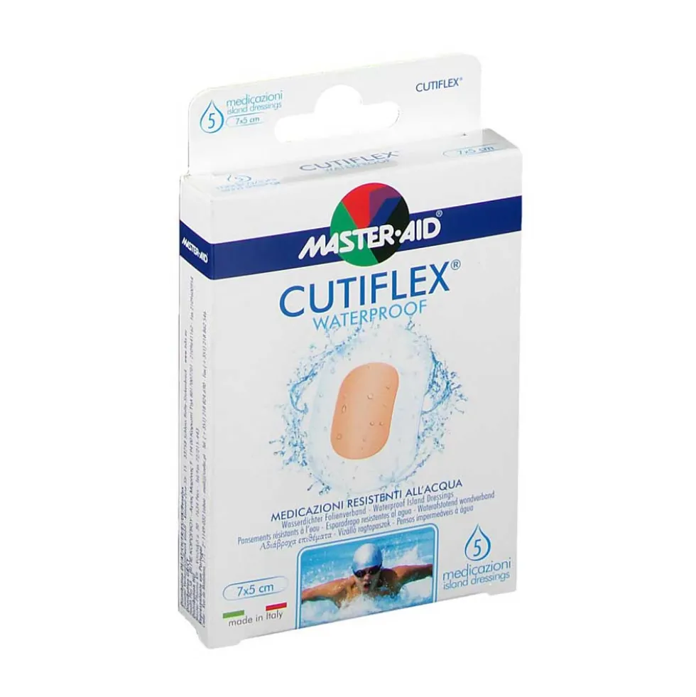 Master-Aid Cutiflex - Medicazione Waterproof 7cm x 5cm, 5 Medicazioni