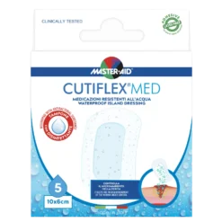 Master-Aid Cutiflex Med - Medicazione autoadesiva impermeabile per le ferite 10x6 cm, 5 cerotti