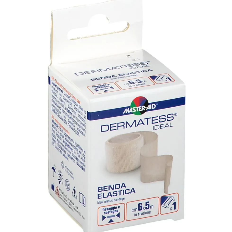 Master-Aid Dermatess Ideal - Benda elastica per il fissaggio, 5m x 6cm