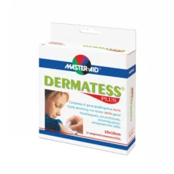 Master-Aid Dermatess Plus - Garza sterile in tessuto non tessuto per ferite 10x10 cm, 12 compresse