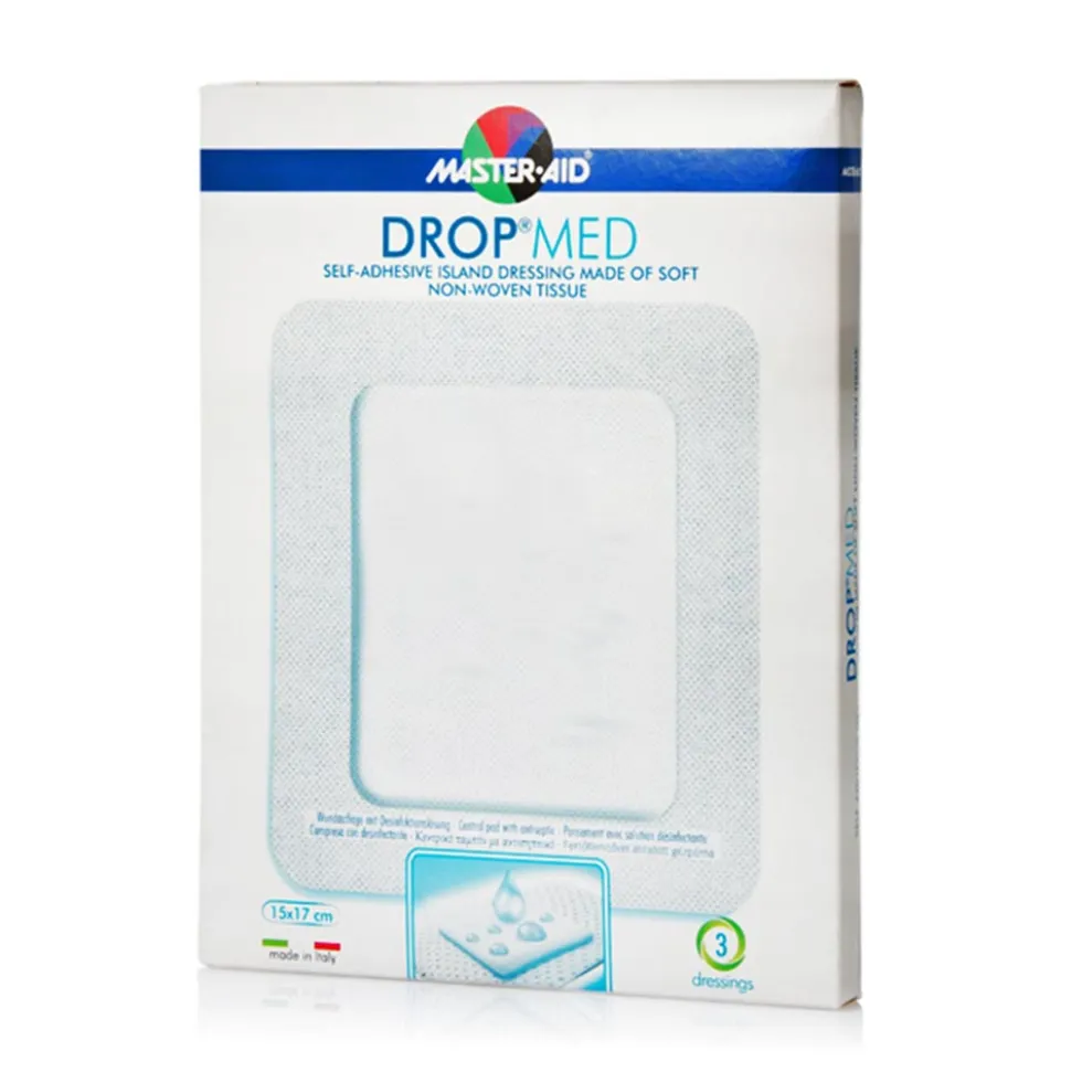 Master-Aid Drop Med - Medicazione in TNT Autoadesiva 15 x 17cm, 3 Medicazioni