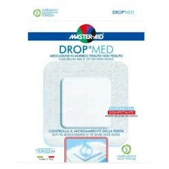 Master-Aid Drop Med - Medicazione in TNT Autoadesiva 12.5 x12.5cm, 5Medicazioni