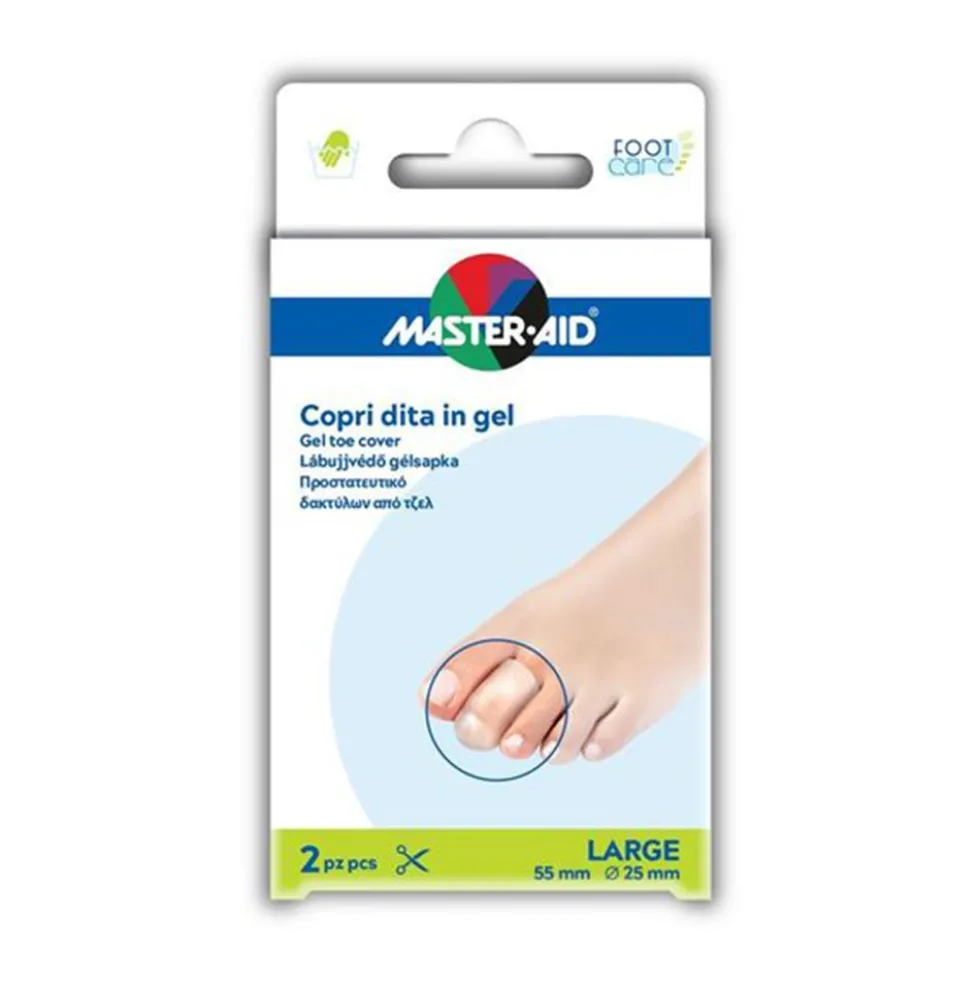 Master-Aid Foot Care - Copri dita in gel taglia S per proteggere e alleviare il dolore, 2 pezzi