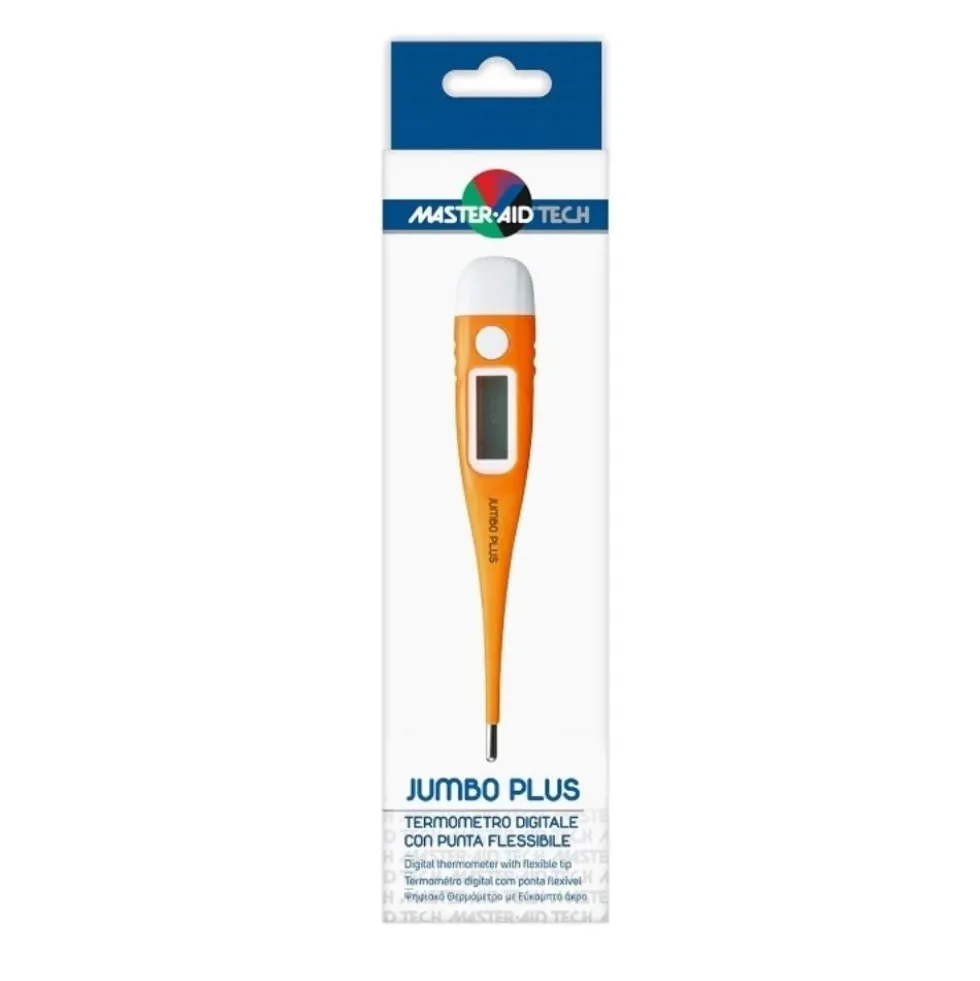 Master-Aid Jumbo Plus - Termometro digitale con punta flessibile per misurare la febbre, 1 pezzo