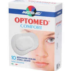 Master-Aid Optomed Comfort - Garza oculare autoadesiva per medicazione oculari, 10 cerotti