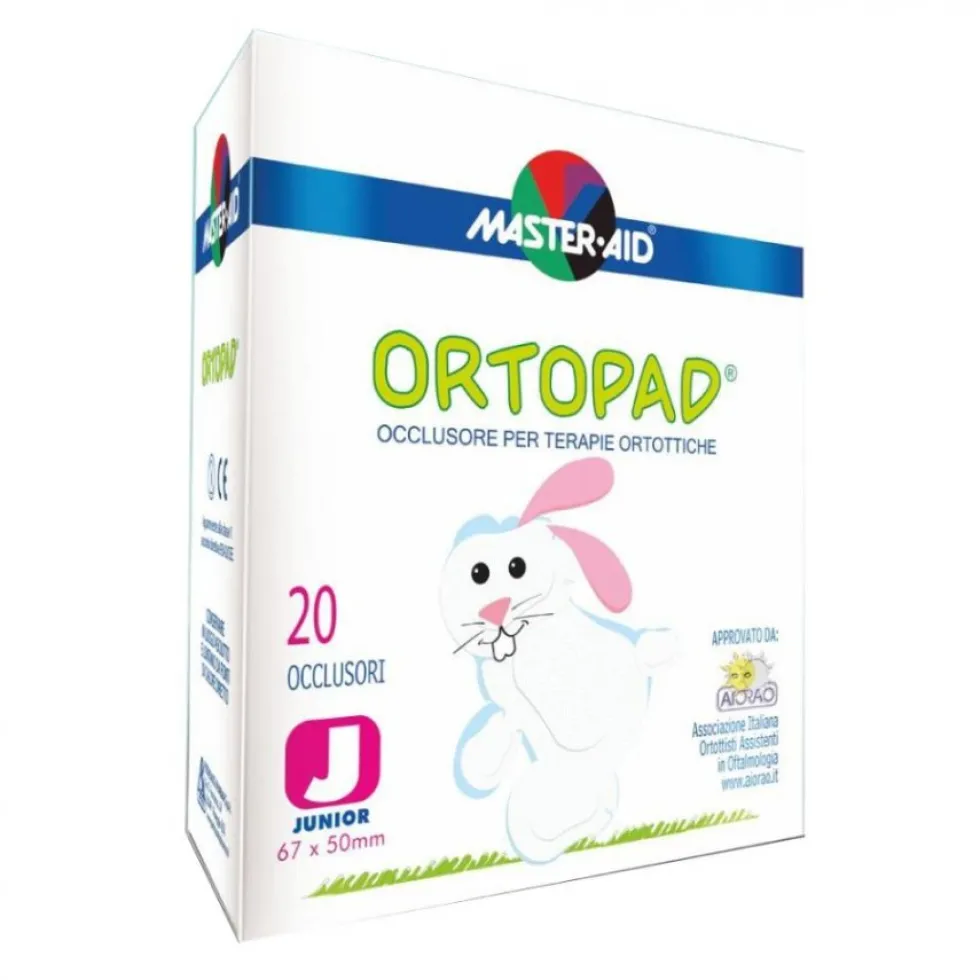 Master-Aid Ortopad Bianco Junior - Cerotto occlusore per l'ambliopia e lo strabismo, 20 occulsori