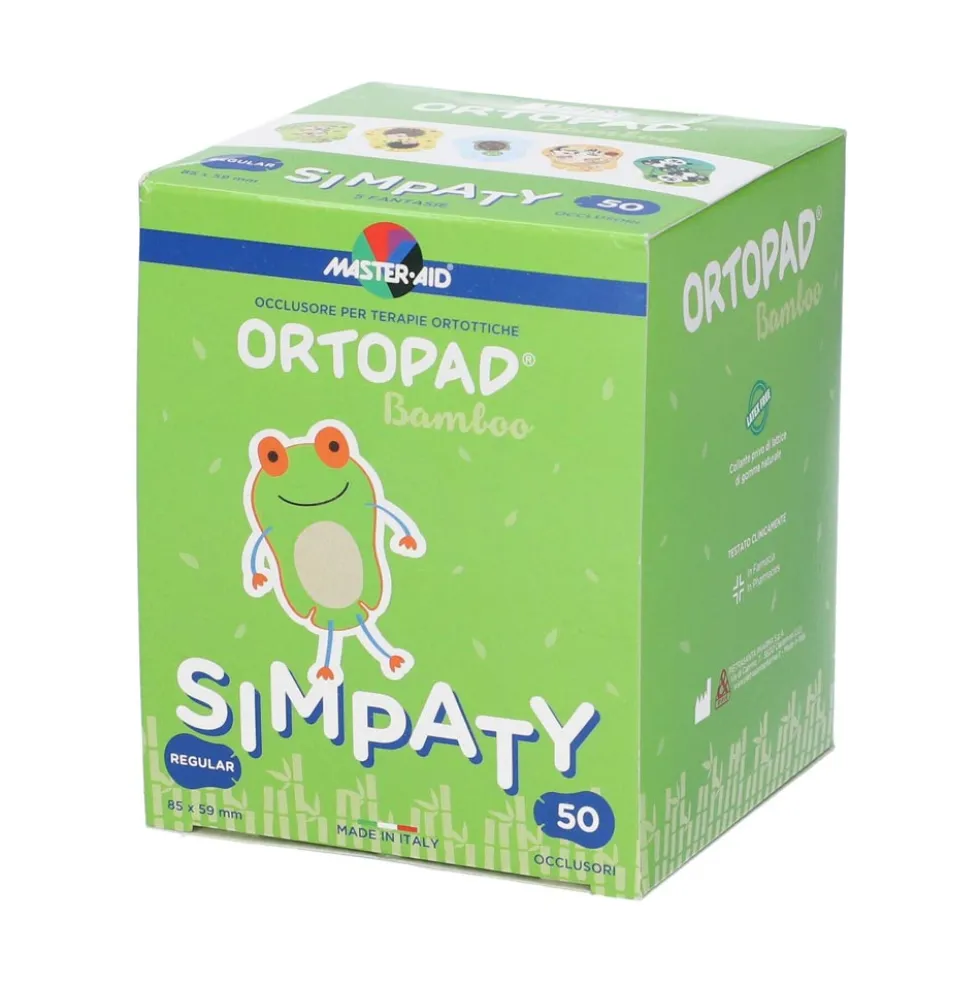 Master-Aid Ortopad Simpaty Regular - Occlusore oculare per l'ambliopia e lo strabismo, 50 pezzi