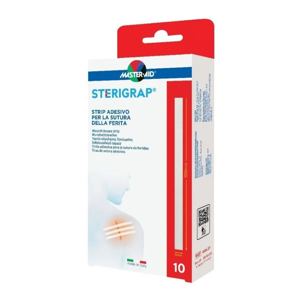 Master-Aid Sterigrap - Strip Cerotto Per Sutura 100 x 6 mm, 10 Cerotti