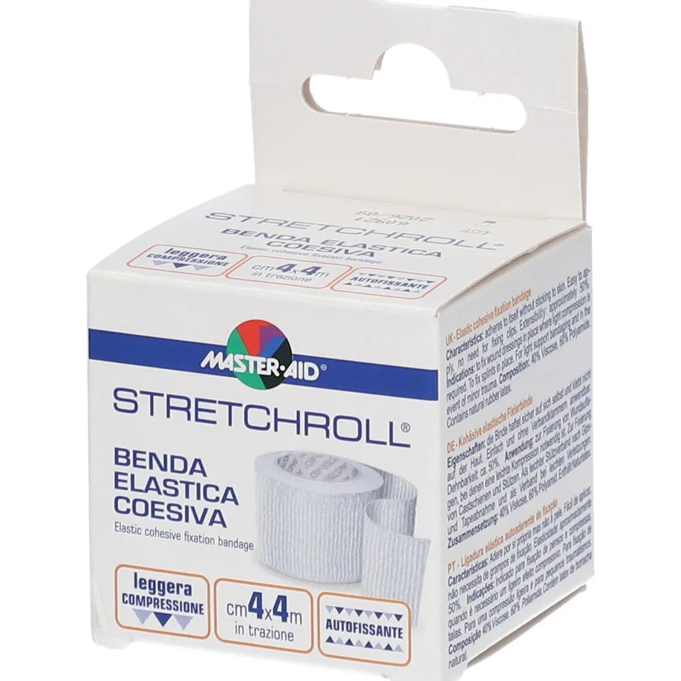 Master-Aid Stretchroll - Benda elastica coesiva per le medicazioni 4 cm x 4 m, 1 rotolo