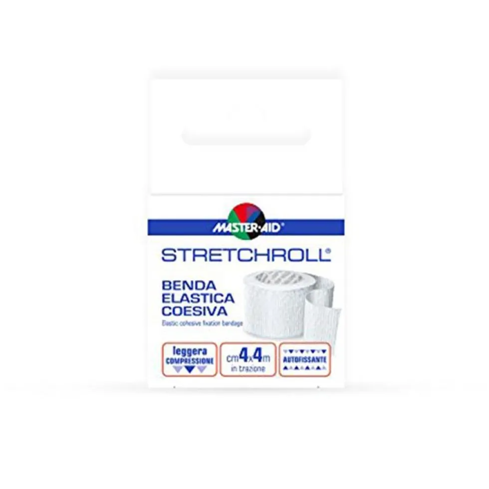 Master-Aid Stretchroll - Benda elastica coesiva per le medicazioni 4 cm x 4 m, 1 rotolo