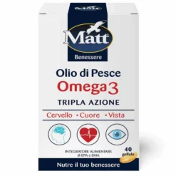 Matt Benessere - Olio di Pesce Omega 3 Tripla Azione, 40 gellule