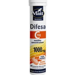 Matt Difesa - Integratore alimentare per le difese immunitarie, 20 compresse effervescenti