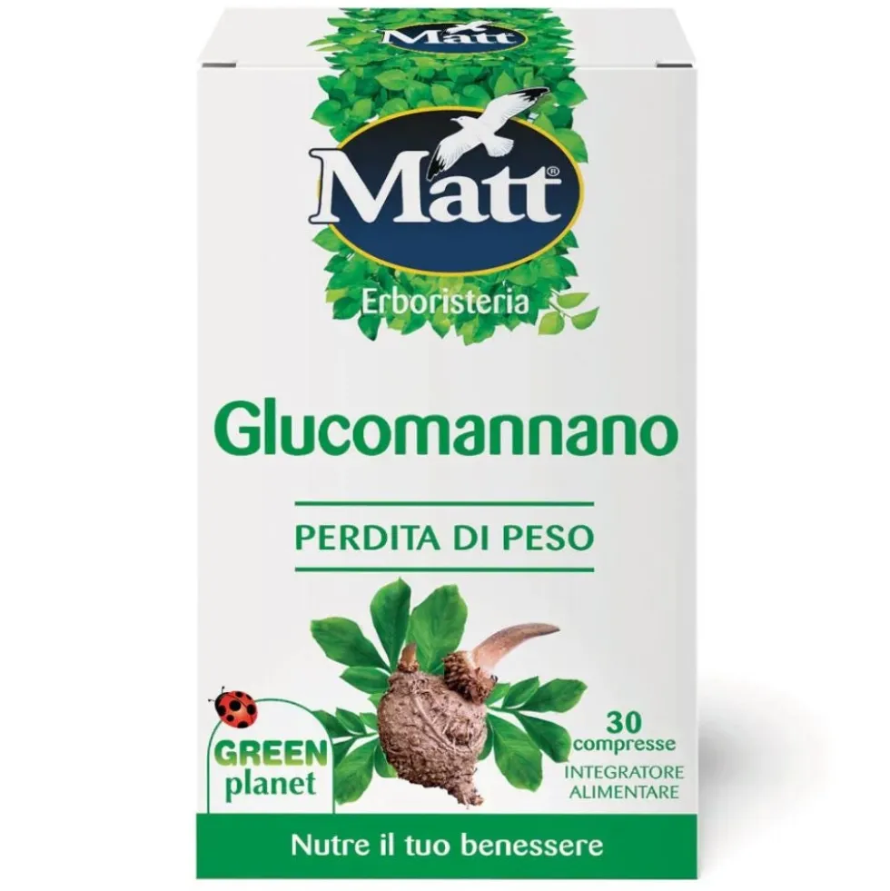 Matt Erboristeria Glucomannano Integratore per la Perdita di Peso, 30 compresse