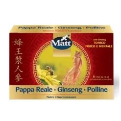 Matt Pappa Reale, Ginseng e Polline - Integratore tonico per la stanchezza, 8 fiale da 10 ml