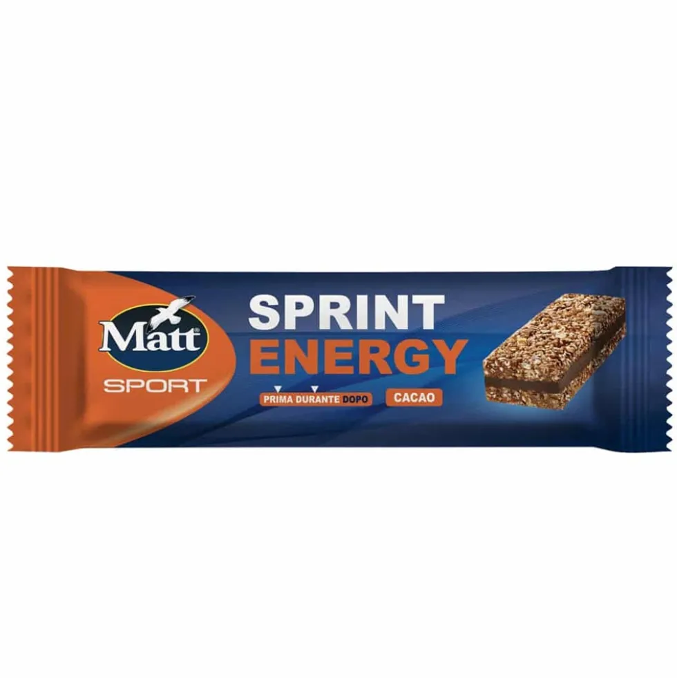 Matt Sport Sprint Energy - Barretta energetica al cacao per l'attività sportiva, 35 g