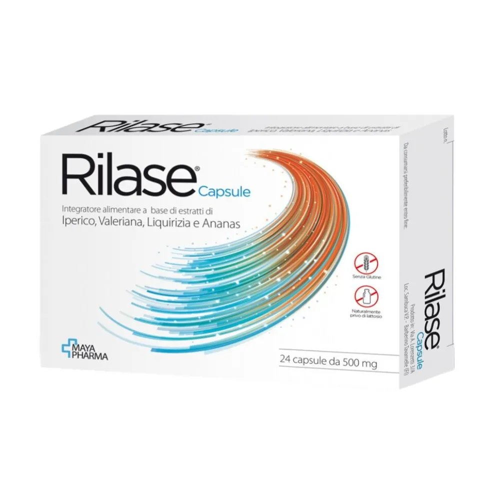 Maya Pharma Rilase Integratore Funzione Intestinale Colon Irritabile, 24 Capsule