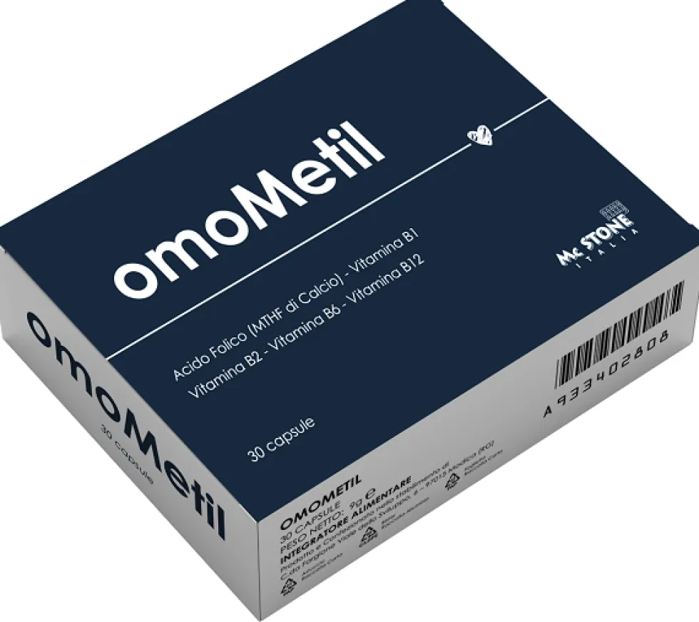 Mc Stone Omometil - Integratore per il metabolismo dell'omocisteina e la gravidanza, 30 capsule