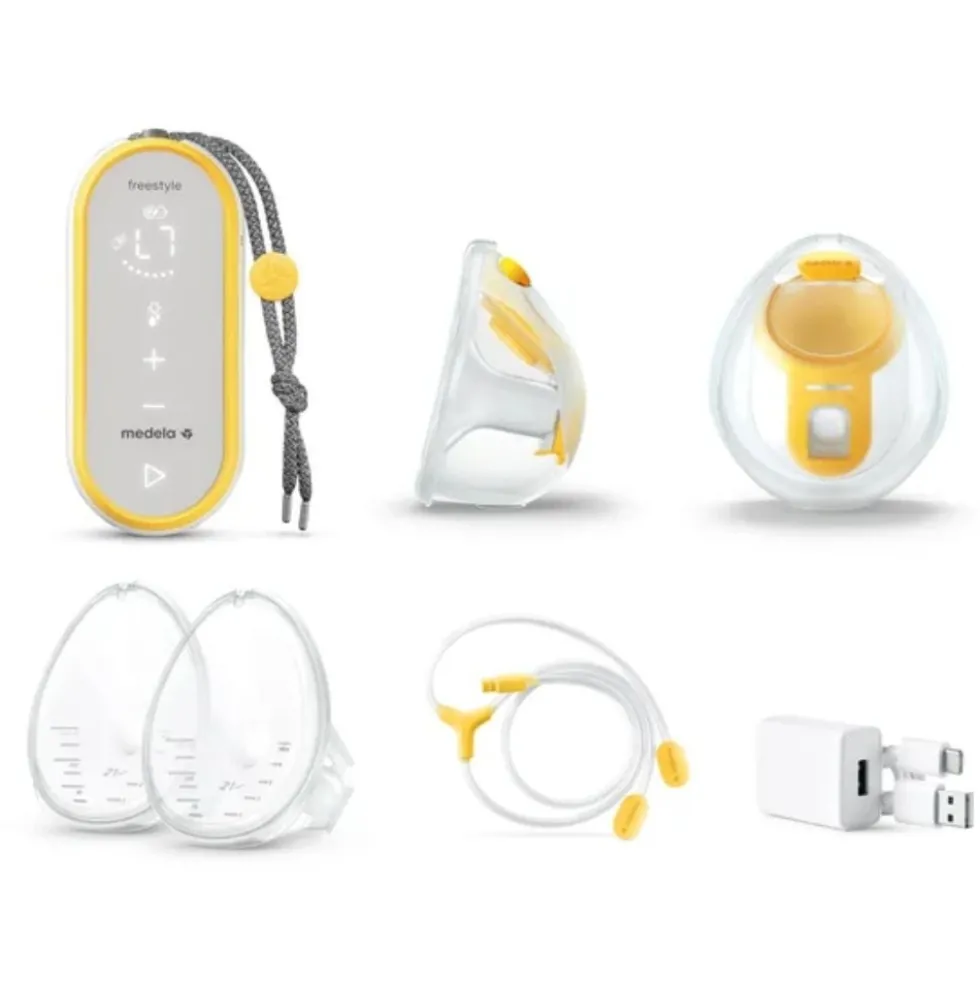 Medela Freestyle Hands-Free - Tiralatte elettrico doppio indossabile per estrarre il latte, 1 kit