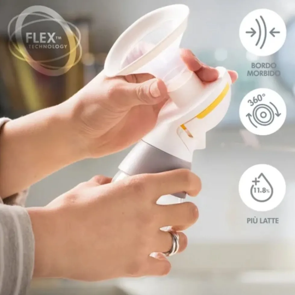 Medela Swing Maxi - Tiralatte elettrico doppio per l'estrazione del latte, 2 bottiglie da 150 ml