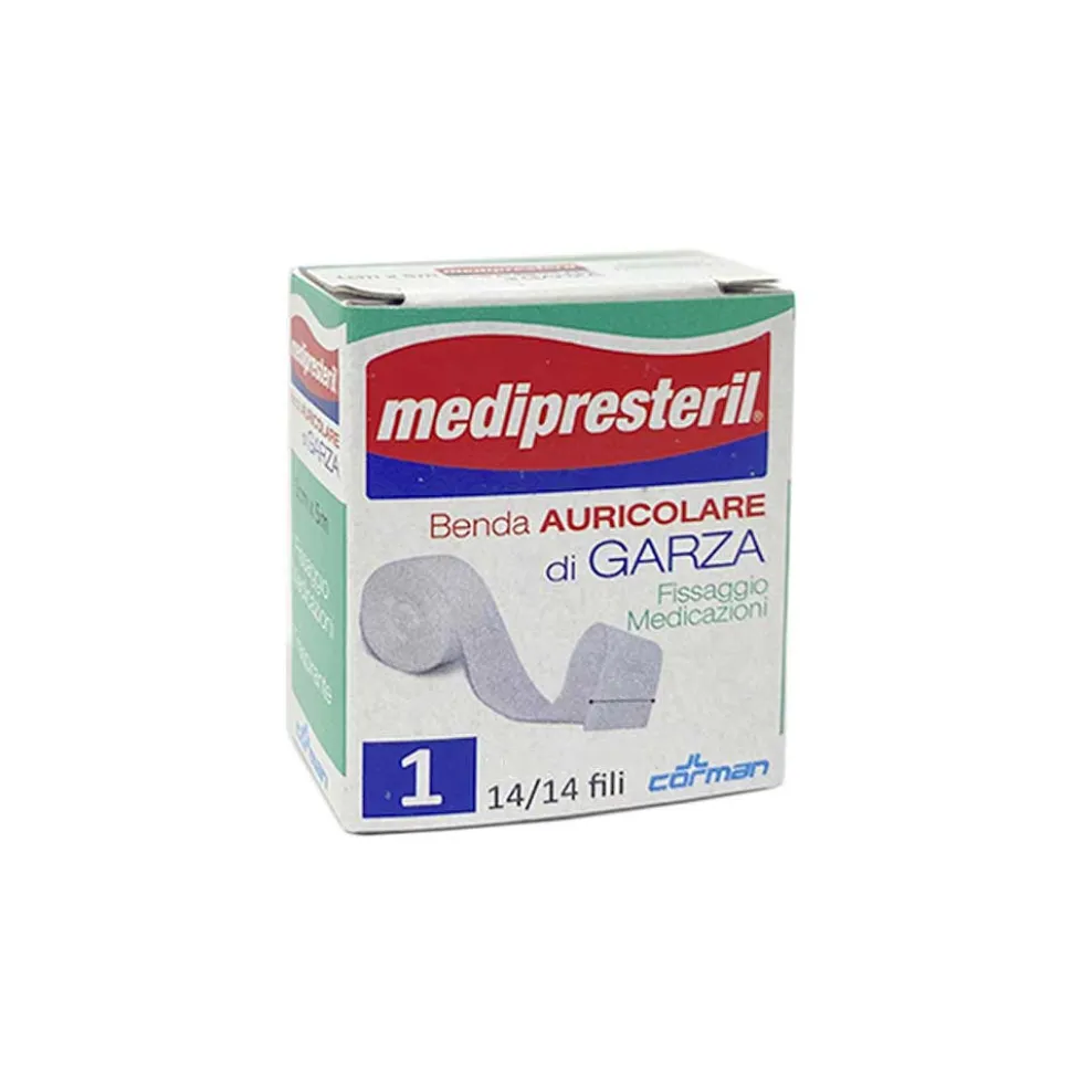 Medipresteril Benda Auricolare Garza 12/8 Fu Misura 2 x 500cm, 1 Pezzo