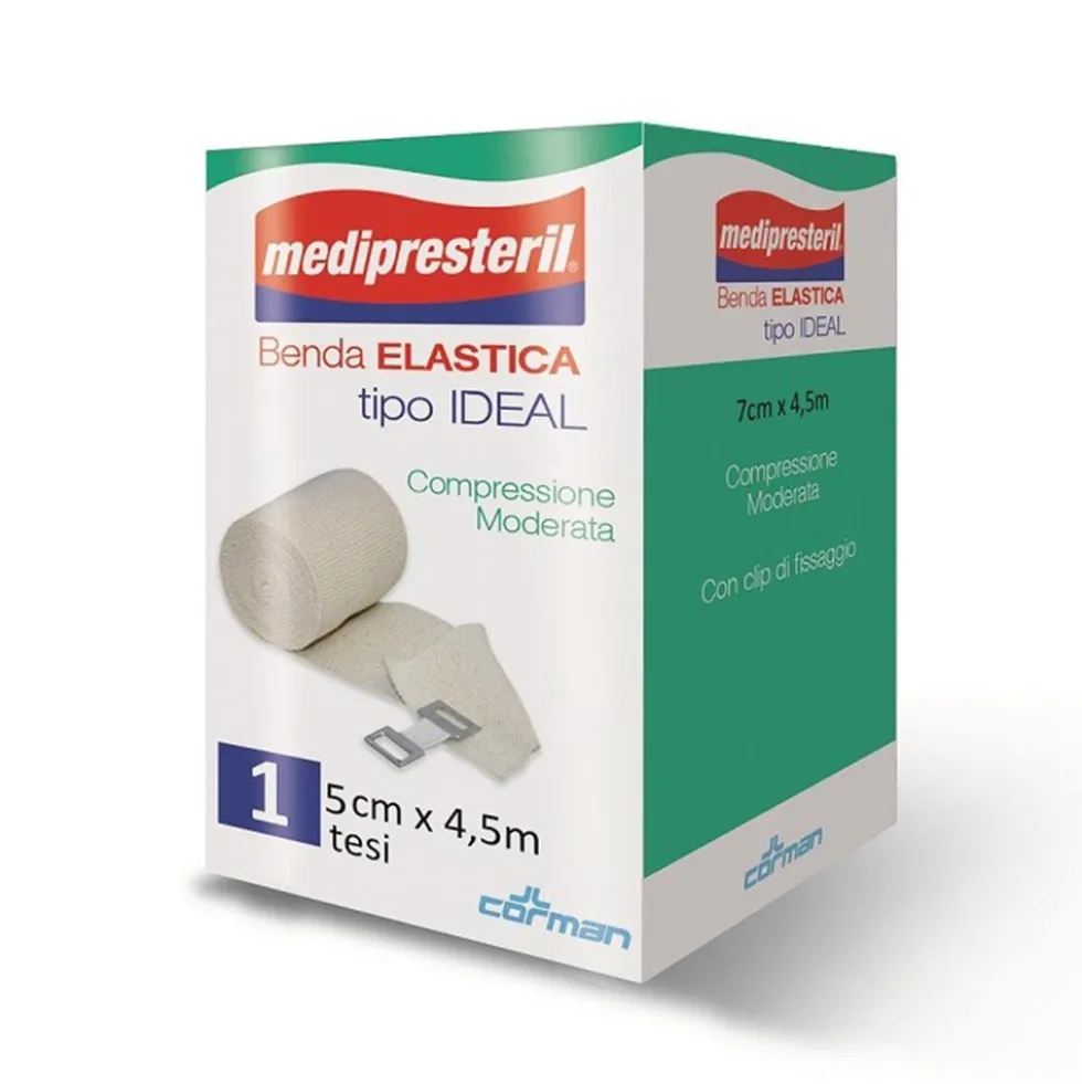 Medipresteril Benda Elastica Ideal Compressione Moderata, 5cm x 4,5m