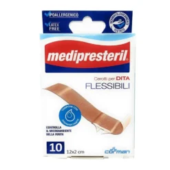 Medipresteril Cerotti per dita flessibili e resistenti - Cerotti per medicazione, 10 pezzi 12x2 cm