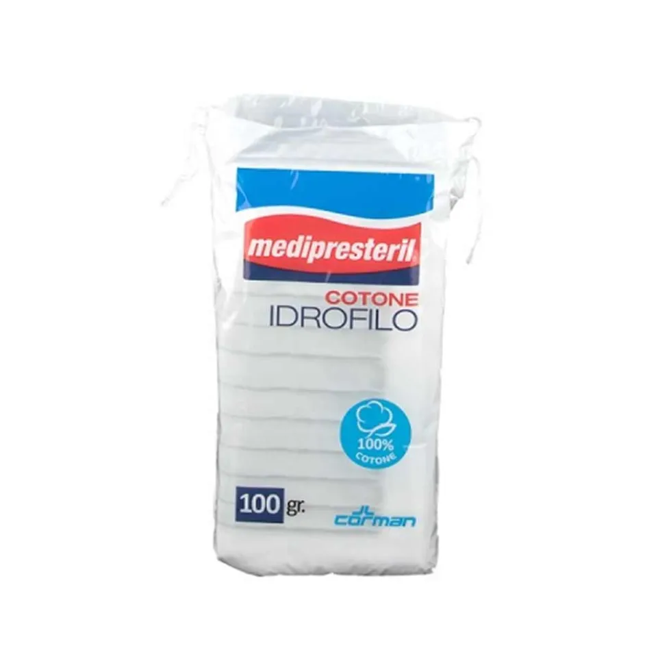 Medipresteril Cotone Idrofilo - Cotone idrofilo per le medicazioni e la detersione, 100 g
